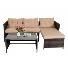 Outdoor Rattan Furniture Set Garden Corner Sofa Patio 